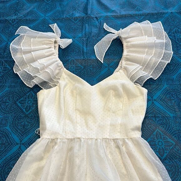 Vintage Cardi Jones polka dots ivory maxi dress - Picture 3 of 15